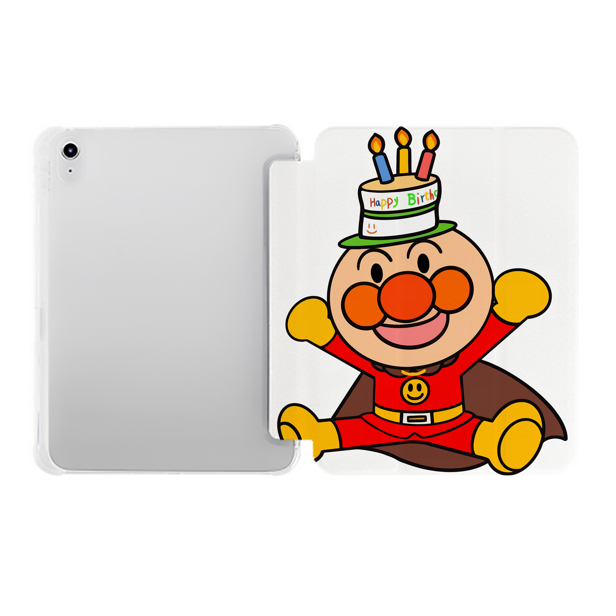 （画像用） アンパンマン Anpanman IPad ケース ペン収納付き 三つ折りスタンド PUレザー×シリコン 対応機種9.5/10.5/10.9インチ